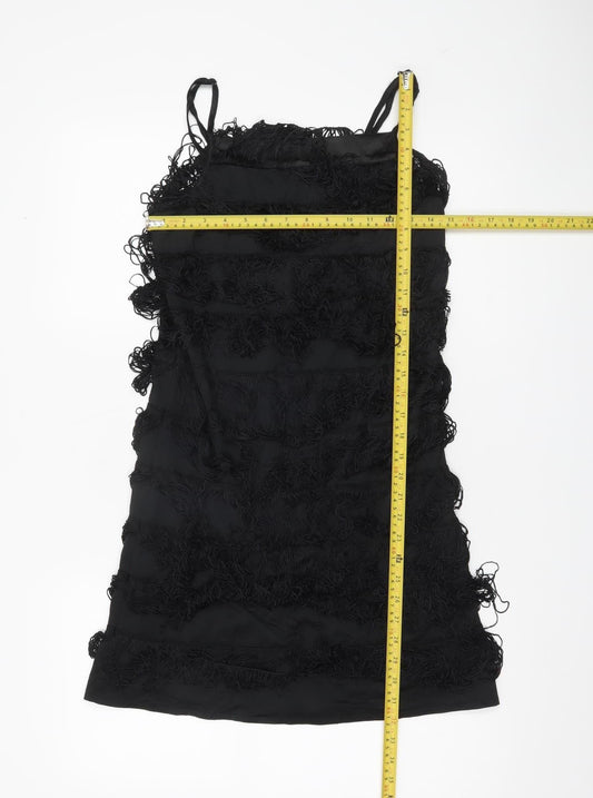 Vero Moda Womens Black M Bodycon Fringe Strapless Mini Dress
