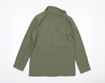 Topshop Women’s Green UK 10 Shawl Collar Double-Breasted Blazer