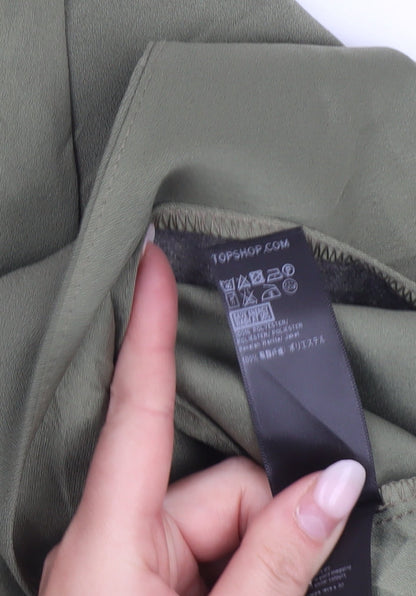 Topshop Women’s Green UK 10 Shawl Collar Double-Breasted Blazer