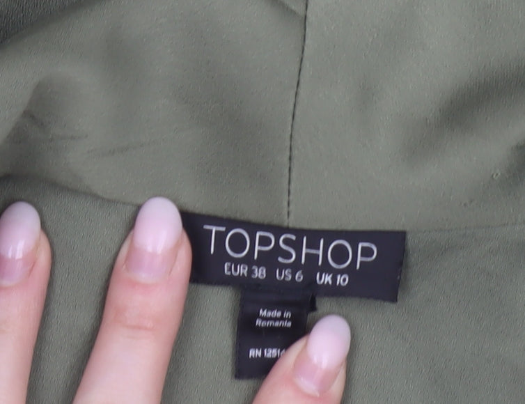 Topshop Women’s Green UK 10 Shawl Collar Double-Breasted Blazer