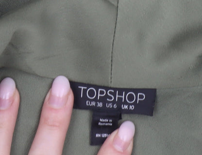 Topshop Women’s Green UK 10 Shawl Collar Double-Breasted Blazer