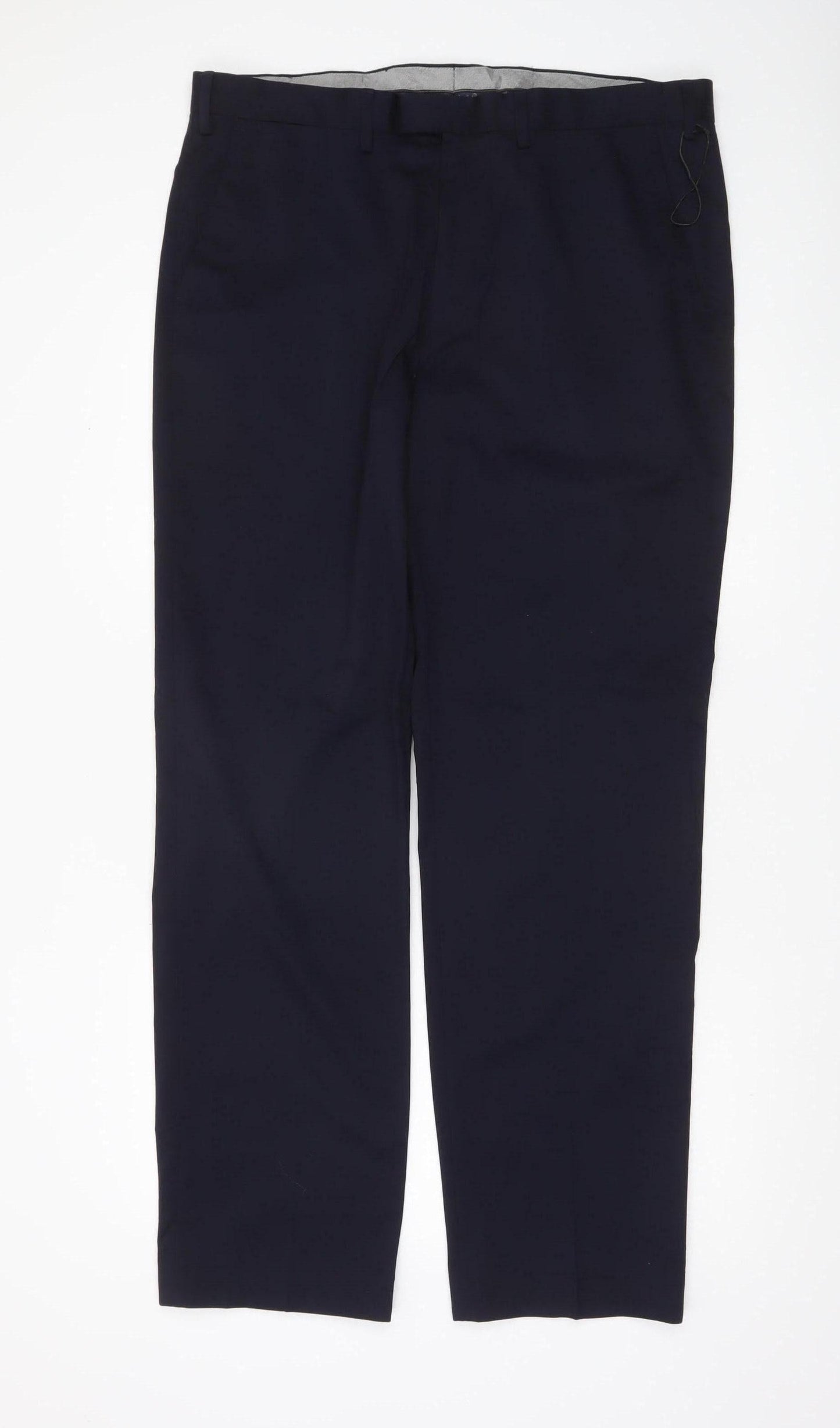 Marks and Spencer Men's Blue 38x33 Regular Fit Dress Pants