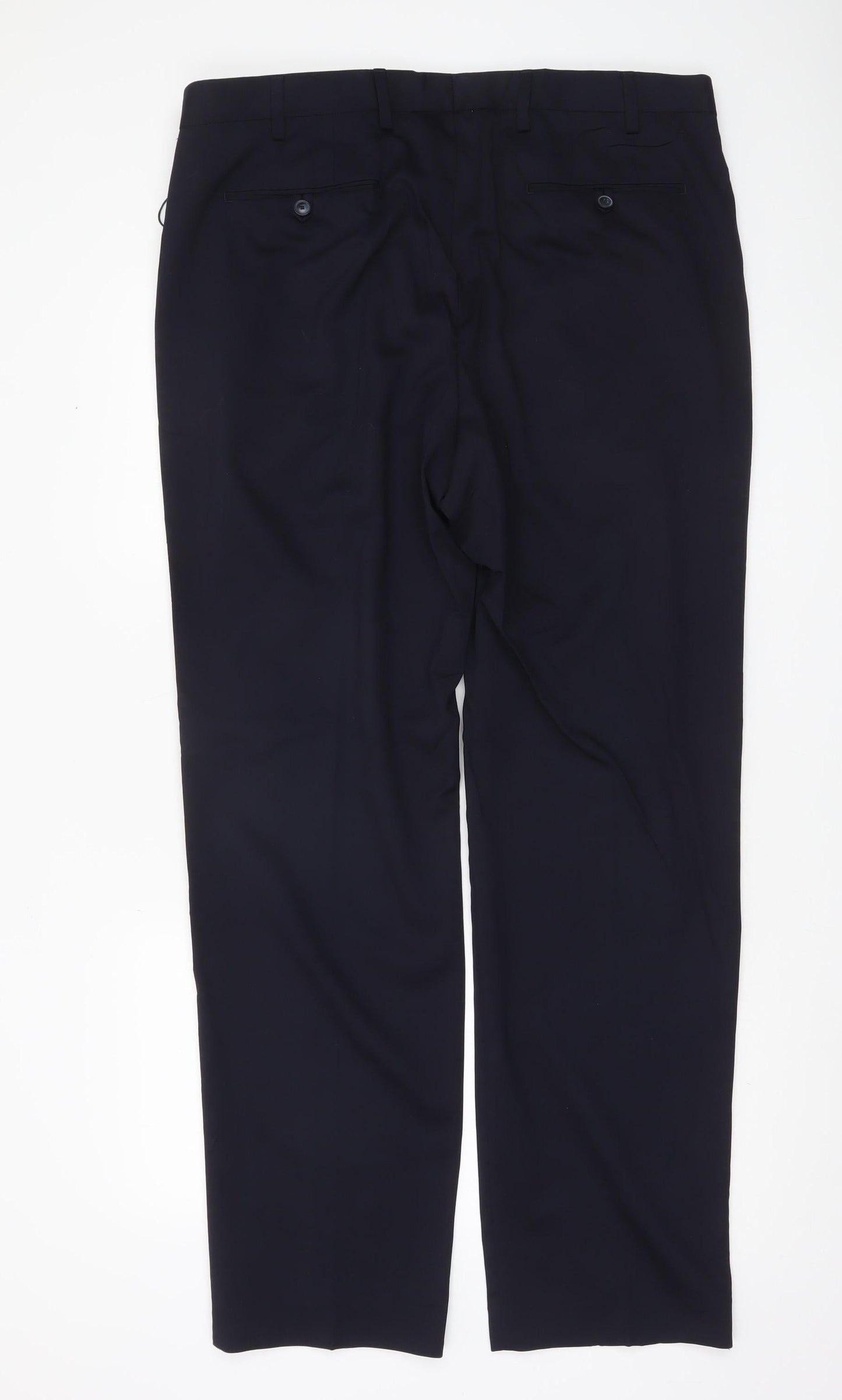 Marks and Spencer Men's Blue 38x33 Regular Fit Dress Pants