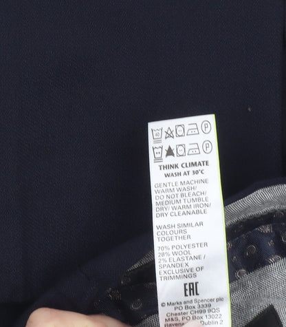 Marks and Spencer Men's Blue 38x33 Regular Fit Dress Pants