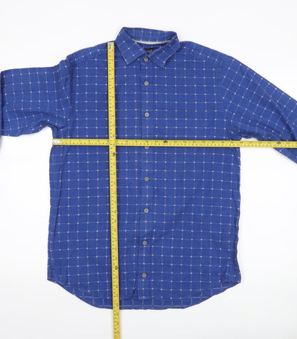 Charles Tyrwhitt Men’s Blue Check Classic Fit Cotton Shirt S
