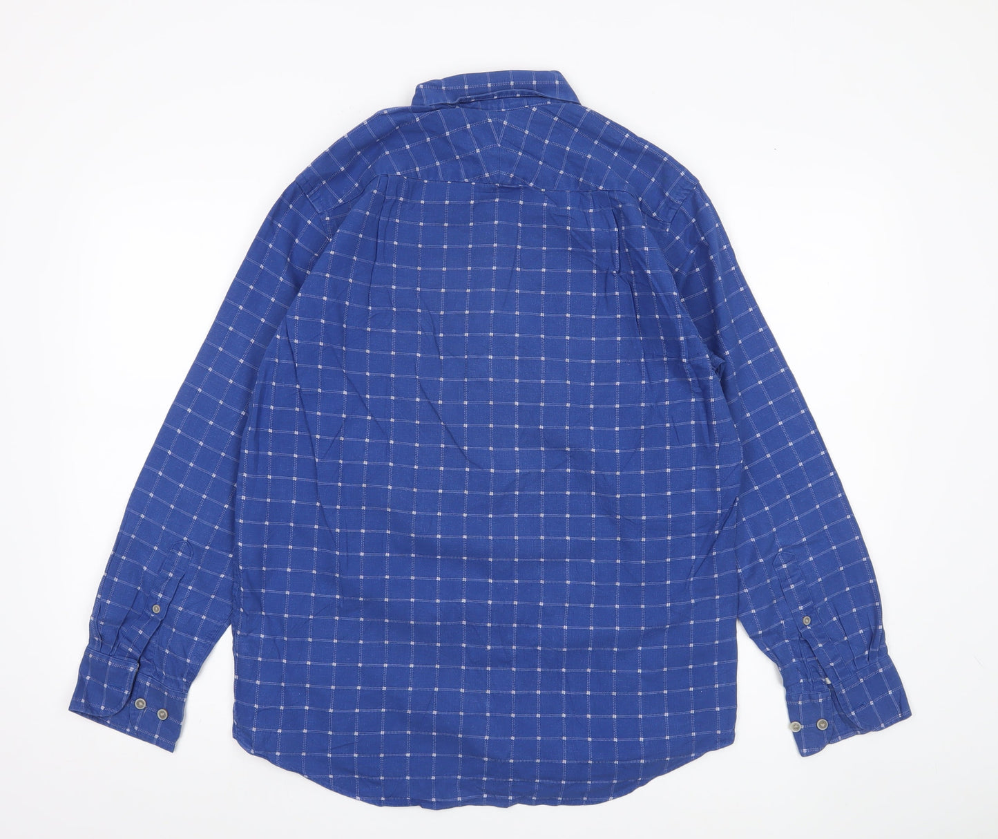 Charles Tyrwhitt Men’s Blue Check Classic Fit Cotton Shirt S