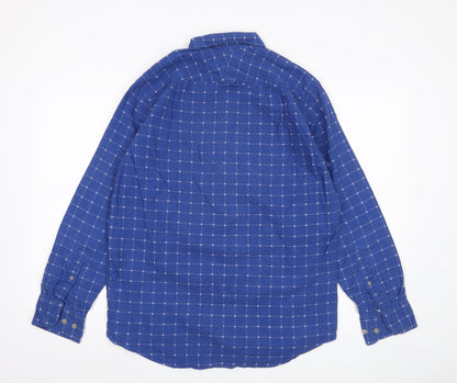 Charles Tyrwhitt Men’s Blue Check Classic Fit Cotton Shirt S