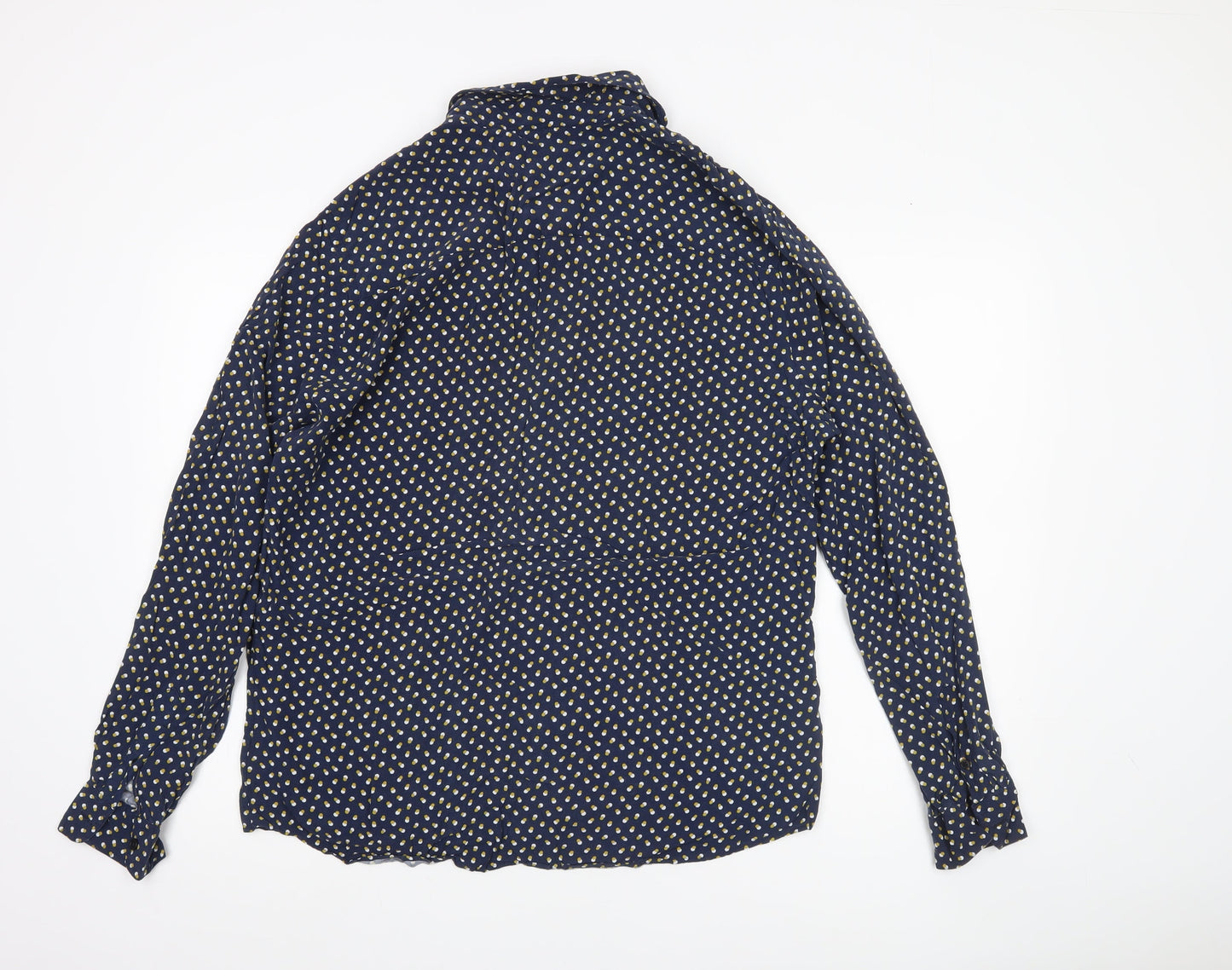 Jasper Conran Men's Blue Polka Dot Long Sleeve Button-Up Shirt L