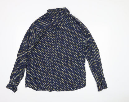 Jasper Conran Men's Blue Polka Dot Long Sleeve Button-Up Shirt L