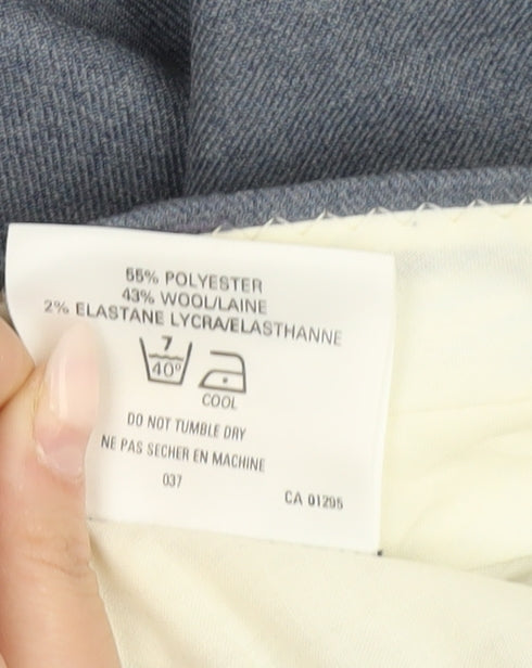 St Michael Men's Blue Wool Blend Dress Trousers 34W 29L