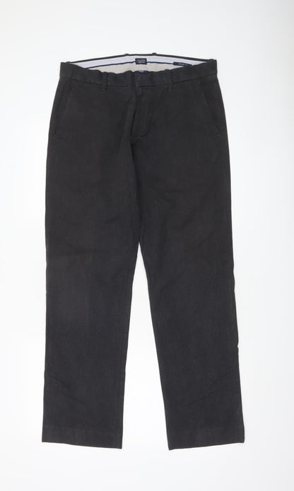 Gap Mens Black Slim Fit Chino Trousers 32x32 Tailored Cotton