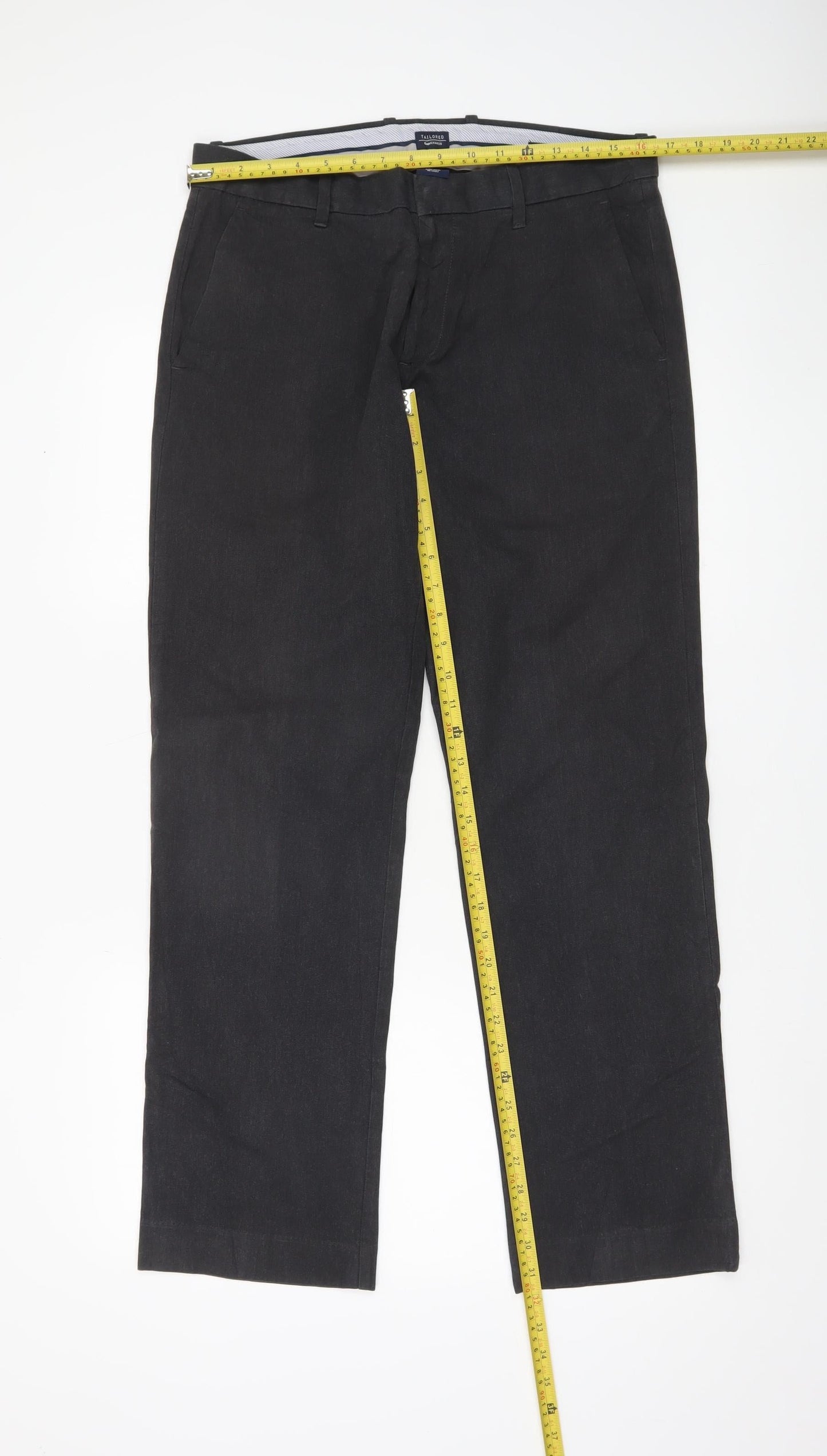 Gap Mens Black Slim Fit Chino Trousers 32x32 Tailored Cotton