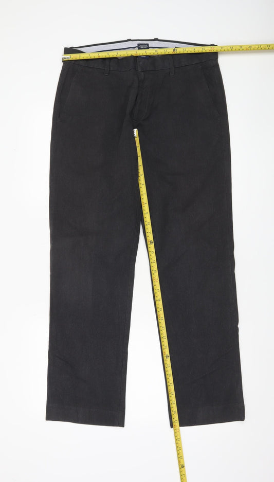 Gap Mens Black Slim Fit Chino Trousers 32x32 Tailored Cotton