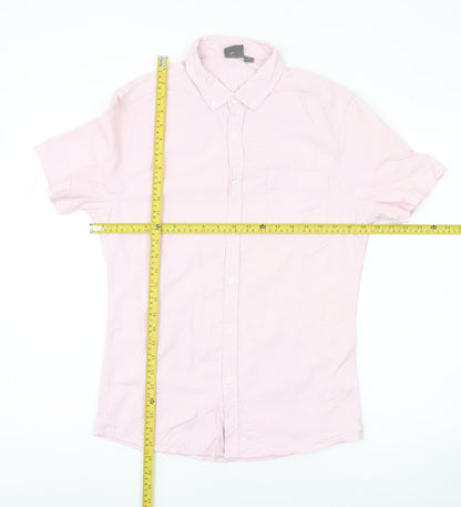 ASOS Men Pink Slim Fit Short Sleeve Button-Down Shirt Medium 38-40"