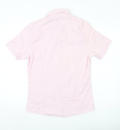 ASOS Men Pink Slim Fit Short Sleeve Button-Down Shirt Medium 38-40"