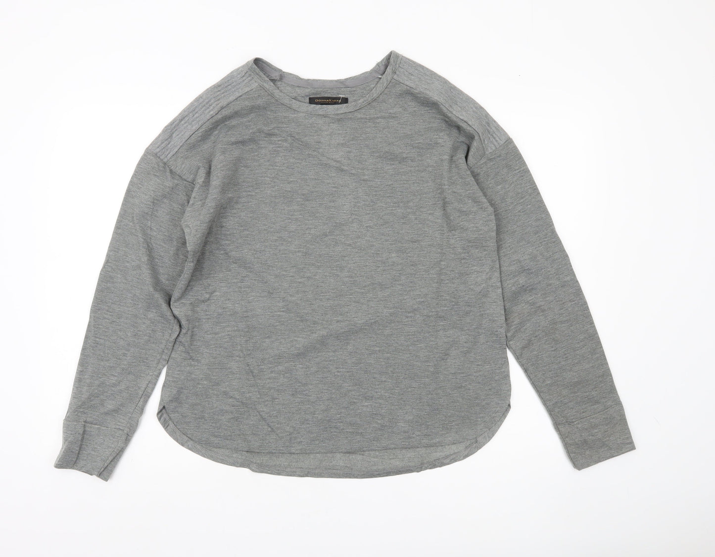 Donna Karan Women Grey Long Sleeve Basic Jersey T-Shirt Size M
