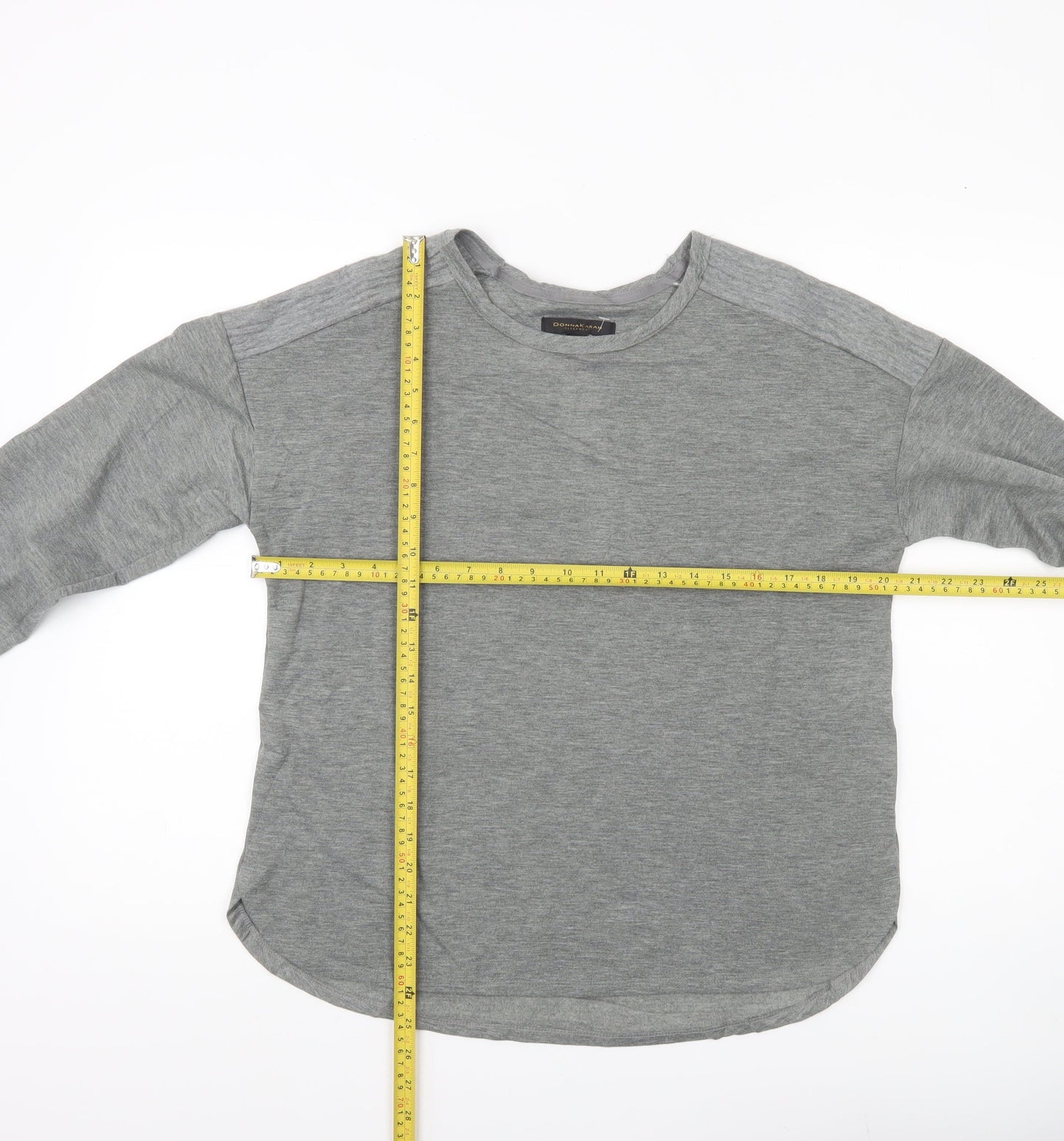 Donna Karan Women Grey Long Sleeve Basic Jersey T-Shirt Size M