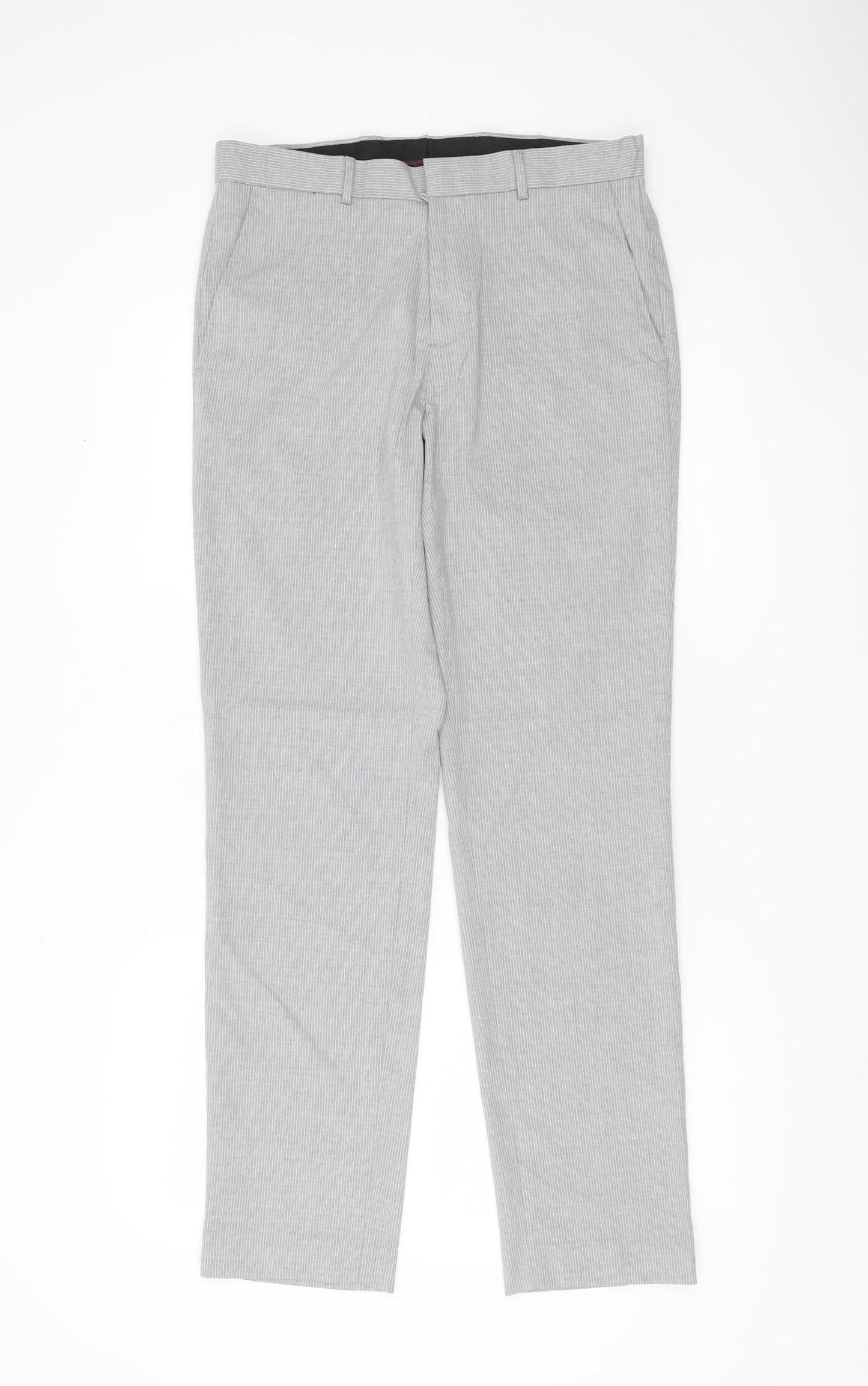 Burton Menswear Men’s Grey Slim Fit Dress Trousers 30R