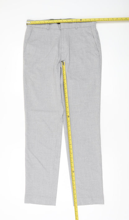 Burton Menswear Men’s Grey Slim Fit Dress Trousers 30R
