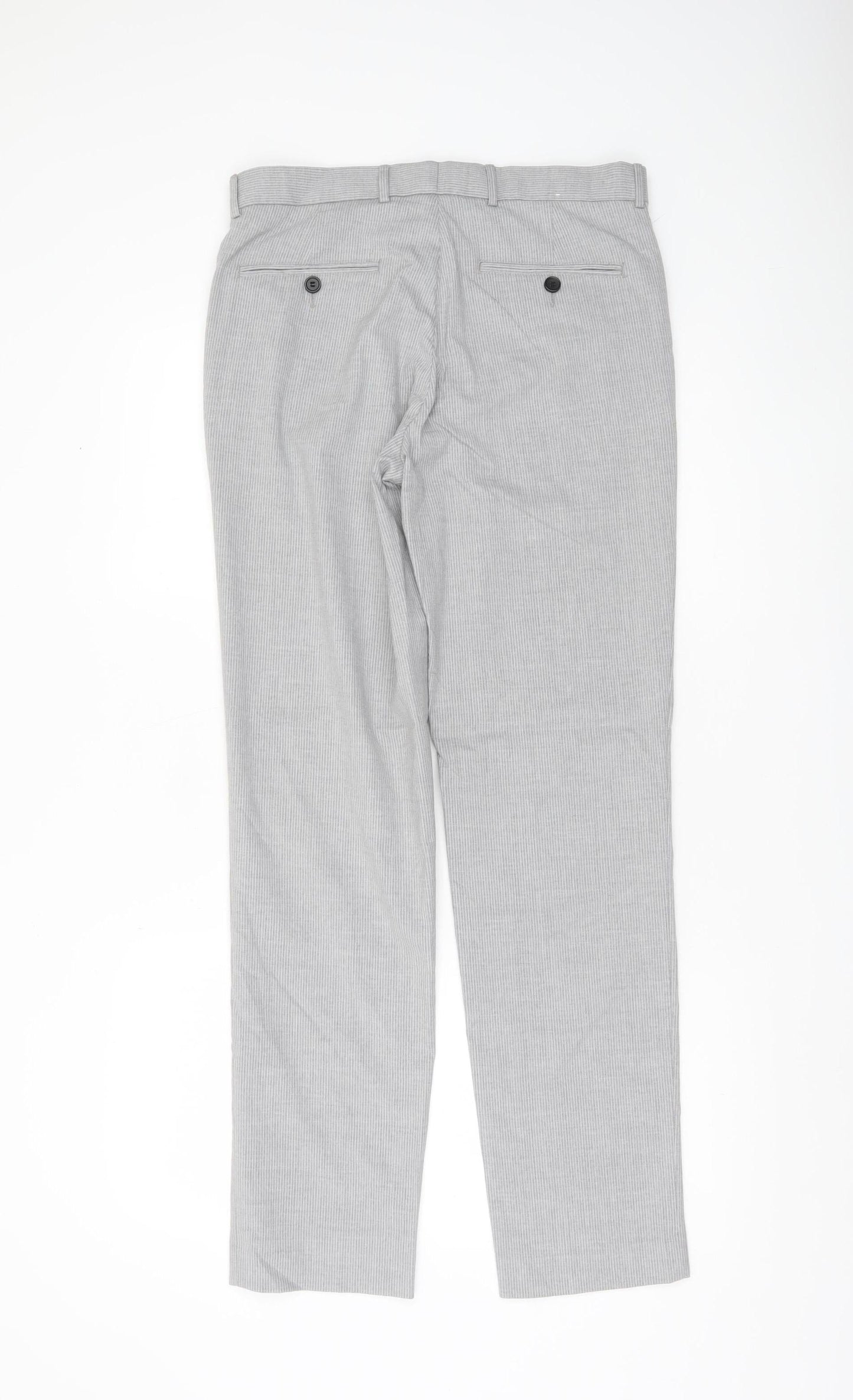 Burton Menswear Men’s Grey Slim Fit Dress Trousers 30R