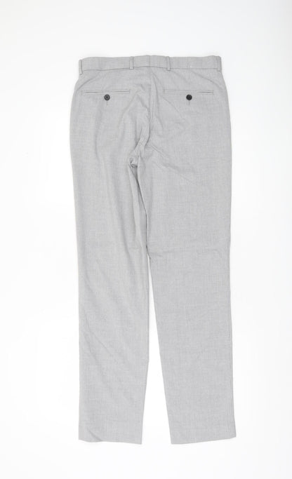 Burton Menswear Men’s Grey Slim Fit Dress Trousers 30R