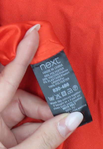 Next Women Red Sheath Knee Length Dress Size 10 Cowl Neck