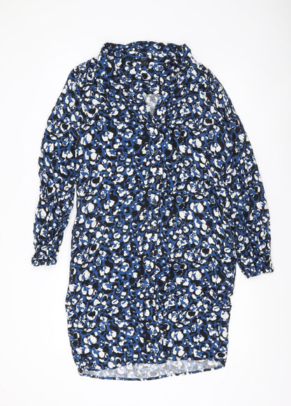 Next Women’s Blue Animal Print Shirt Dress Size 8 Viscose