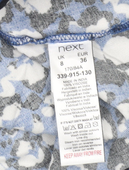 Next Women’s Blue Animal Print Shirt Dress Size 8 Viscose