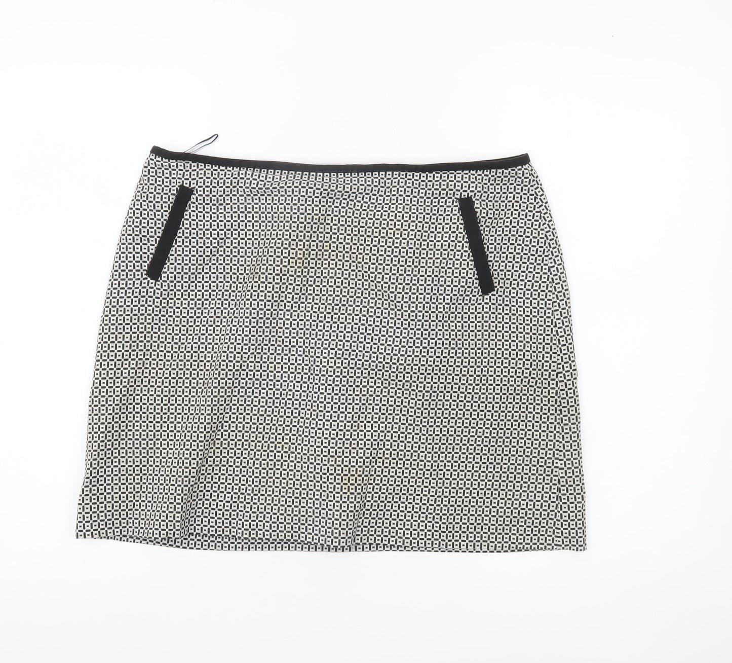 Marks and Spencer Women’s Black Geometric Pencil Skirt Size 14