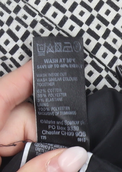 Marks and Spencer Women’s Black Geometric Pencil Skirt Size 14