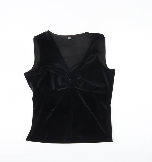 Womens UK Size 14 Marks and Spencer Black Basic Blouse