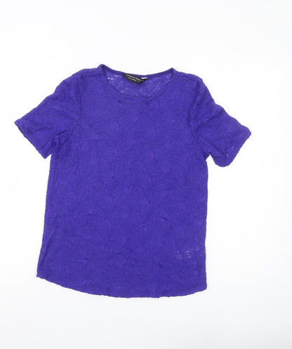 Womens UK Size 10 Dorothy Perkins Purple Basic T-Shirt