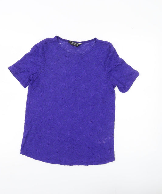 Womens UK Size 10 Dorothy Perkins Purple Basic T-Shirt