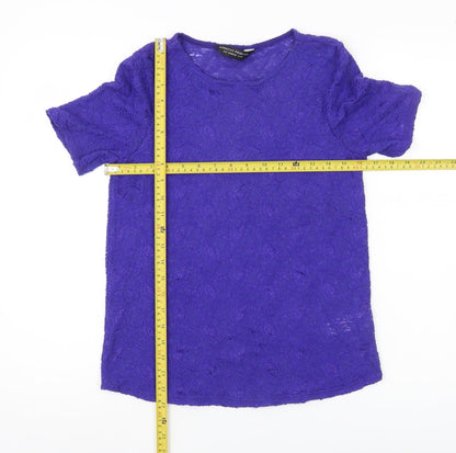 Womens UK Size 10 Dorothy Perkins Purple Basic T-Shirt