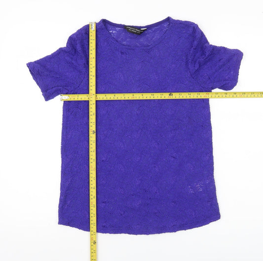 Womens UK Size 10 Dorothy Perkins Purple Basic T-Shirt
