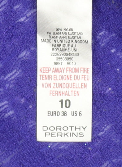 Womens UK Size 10 Dorothy Perkins Purple Basic T-Shirt
