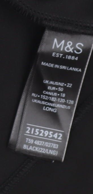 Marks and Spencer Women Black Size 22 Long Pencil Skirt with Pockets