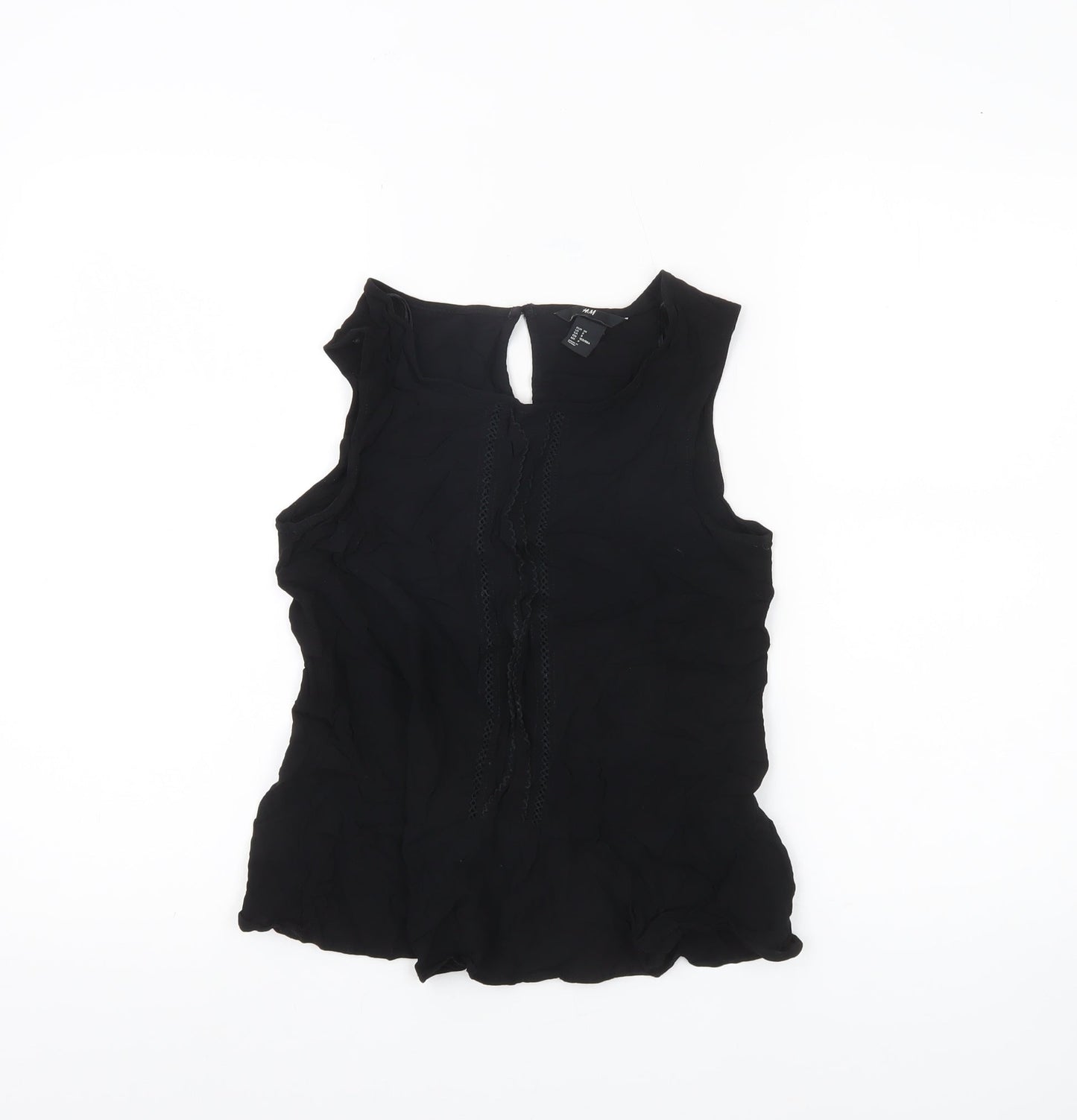 Womens UK Size 10 H&M Black Tunic Blouse