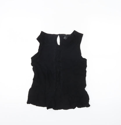 Womens UK Size 10 H&M Black Tunic Blouse