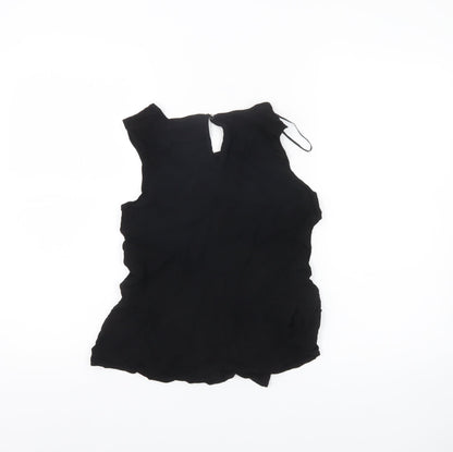 Womens UK Size 10 H&M Black Tunic Blouse