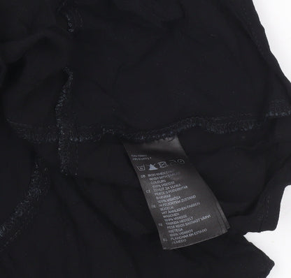 Womens UK Size 10 H&M Black Tunic Blouse