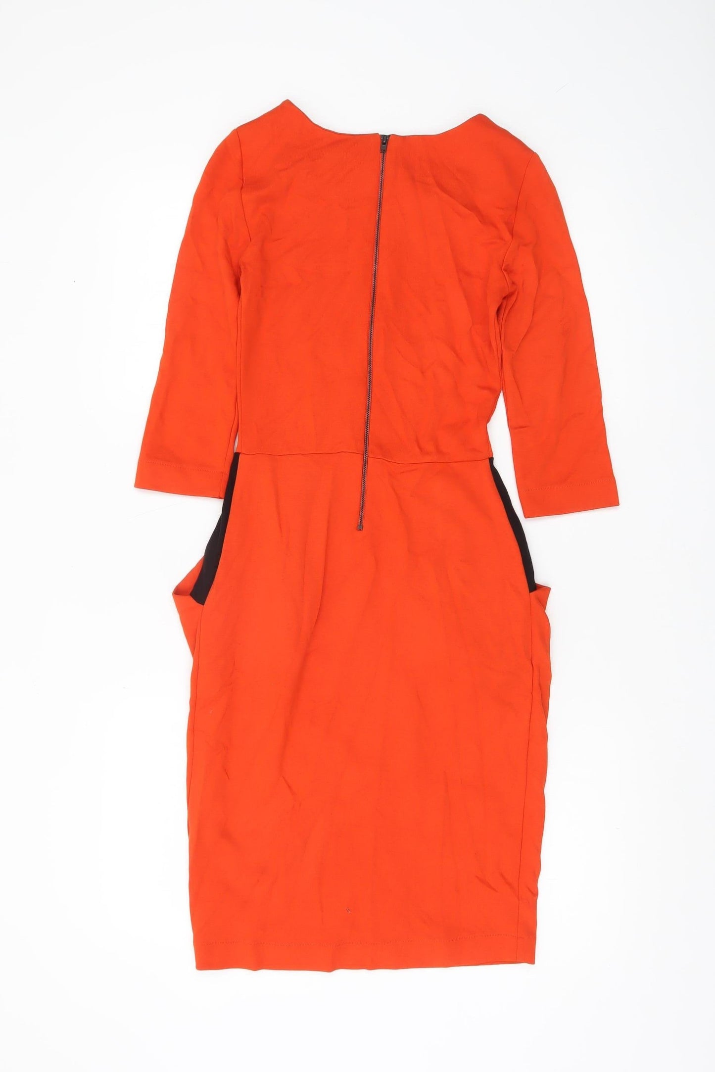 French Connection Women’s Orange Black Sheath Dress UK 6