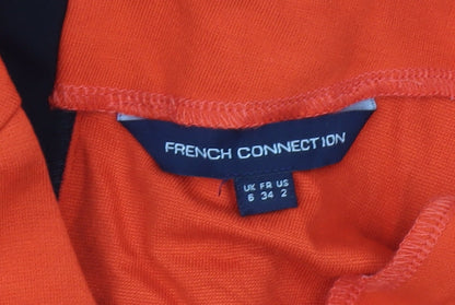 French Connection Women’s Orange Black Sheath Dress UK 6
