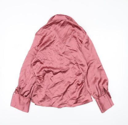 Womens UK Size 8 Zara Pink Basic Blouse
