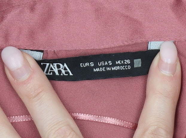 Womens UK Size 8 Zara Pink Basic Blouse