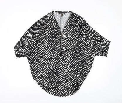 Womens UK Size S M QED London Black Tunic Blouse