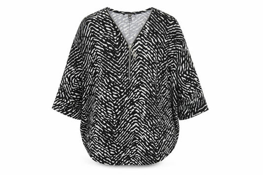 Womens UK Size S M QED London Black Tunic Blouse