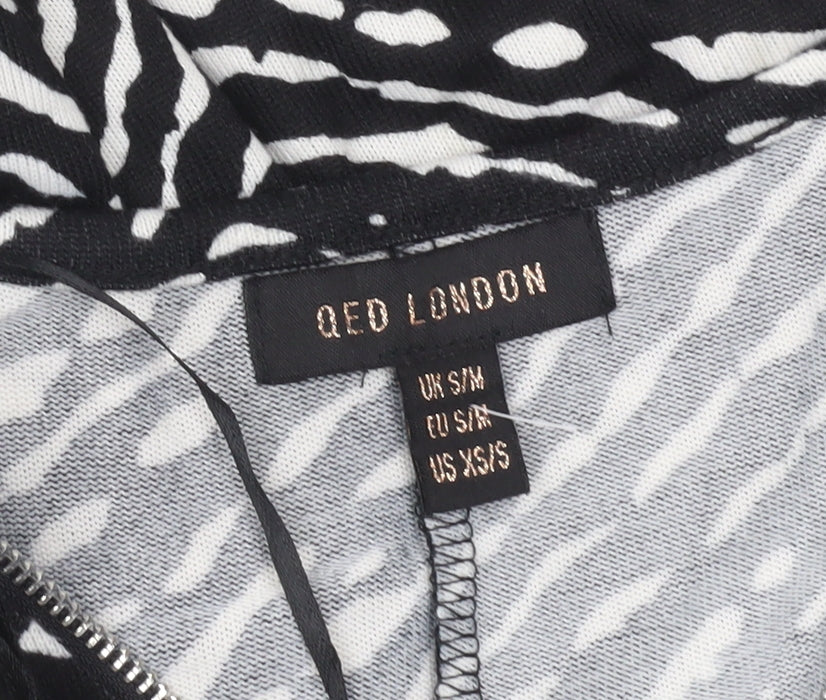 Womens UK Size S M QED London Black Tunic Blouse