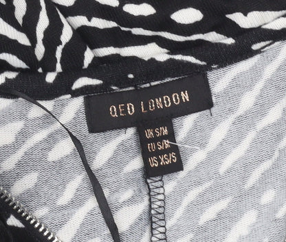 Womens UK Size S M QED London Black Tunic Blouse