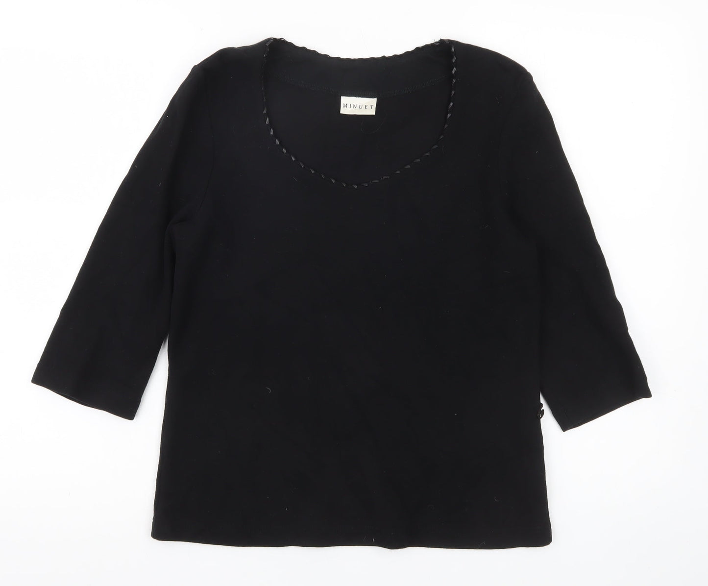 Womens UK Size 12 Minuet Black Basic Blouse